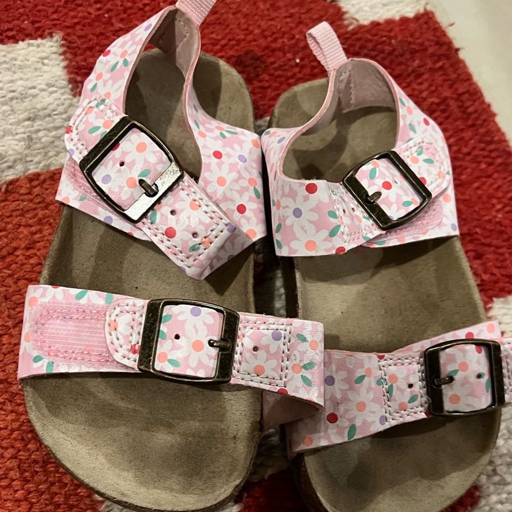 Kids Pink Floral Sandals